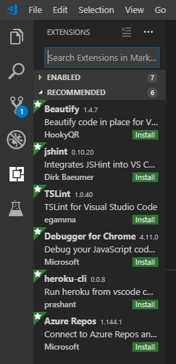 Visual Studio Code extensions