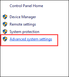 تنظیمات advanced system settings